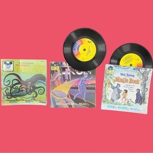 Vintage Disney Read-Along Book & Record Set – Jungle Book, TRON, 20,000 Leagues
